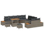 vidaXL Ensemble de canapé de jardin avec coussin 13 Pièces Gris