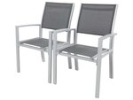 Fauteuil jardin Alu/Textilène "Tropic" - Phoenix - Gris foncé - Lot de 2