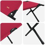 vidaXL Lit de Soleil Pliant avec Sac de Transport Rouge Tissu Oxford 600D
