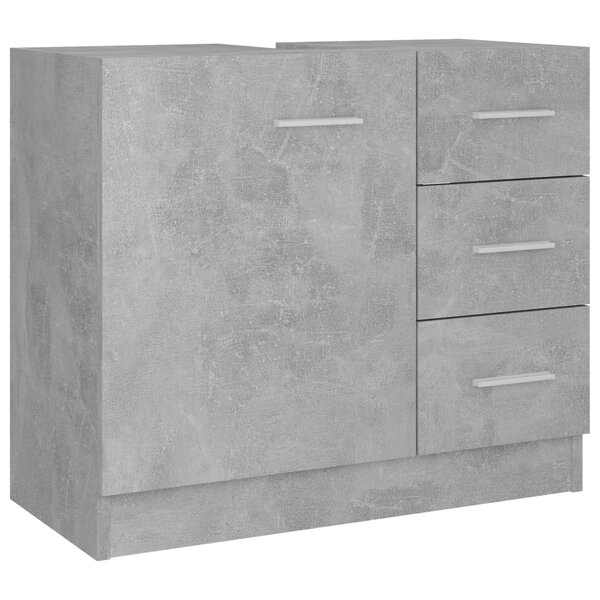 vidaXL Armoire d'évier Gris béton 63x30x54 cm Bois d'ingénierie