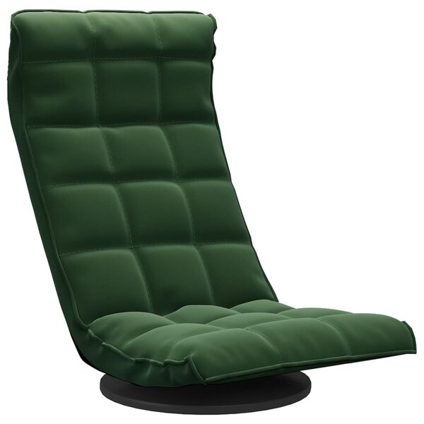 vidaXL Chaise de sol pivotante Vert foncé Velours