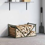vidaXL Portant de bois chauffage vert olive 70x43x34 5 cm