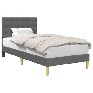 vidaXL Cadre de lit avec tête de lit Gris foncé 100 x 200 cm Tissu