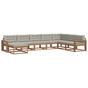 vidaXL Ensemble de canapés d'extérieur 8 pc Gris Naturel et Clair