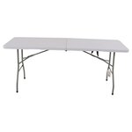 Lesli Living Table de fête pliable 180x70x74 cm Blanc
