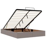 vidaXL Cadre de lit ottoman sans matelas taupe 140x190 cm tissu