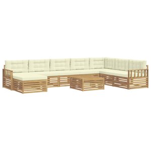 vidaXL Ensemble de canapés d'extérieur 9 Pièces Blanc et crème