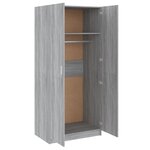 Vidaxl garde-robe sonoma gris 80x52x180 cm bois d'ingénierie