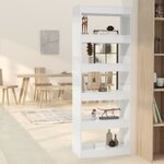 vidaXL Bibliothèque/Séparateur de pièce Blanc brillant 60x30x166 cm