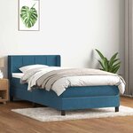 vidaXL Sommier à lattes de lit et matelas bleu foncé 80x220 cm velours