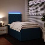 vidaXL Sommier à lattes de lit et matelas bleu 120x200 cm velours