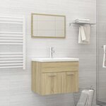 vidaXL Ensemble de meubles de salle de bain Chêne sonoma Aggloméré