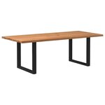 vidaXL Table à manger et bord naturel bois massif chêne rectangulaire