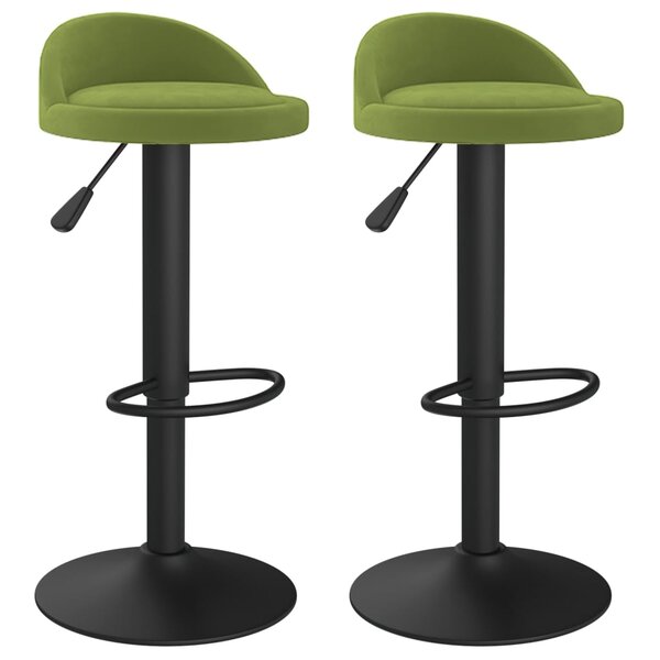 vidaXL Tabourets de bar lot de 2 vert clair velours