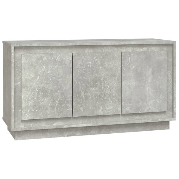 vidaXL Buffet gris béton 102x35x55 cm bois d'ingénierie