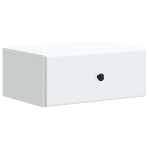 vidaXL Cabinet de chevet mural avec tiroir Blanc 49 x 34 5 x 20 cm