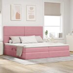 vidaXL Lit avec rangement et LED avec LED Rose 200 x 200 cm Velours