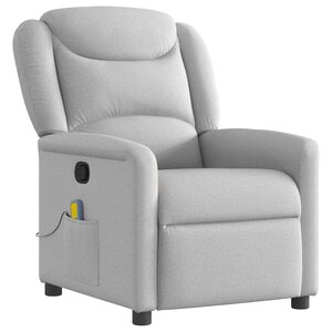 vidaXL Fauteuil de massage inclinable gris nuage tissu