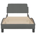 vidaXL Cadre de lit avec tête de lit Gris foncé 90x190 cm Tissu