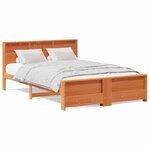 vidaXL Cadre de lit Marron cire 150 x 200 cm Bois massif en pin