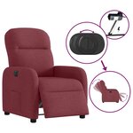 vidaXL Fauteuil inclinable électrique Rouge bordeaux Tissu