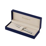Stylo bille Hémisphère Acier inoxydable C.C Attribut Palladium Pointe Moyenne Bleu WATERMAN