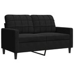 vidaXL Ensemble de canapés 3 Pièces avec coussins Noir Velours
