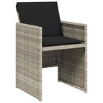 vidaXL Ensemble à manger de jardin et coussins 9 Pièces gris clair rotin