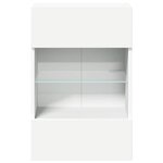 vidaXL Meubles muraux avec lumières LED pour TV 2 Pièces blanc 40x30x60 5 cm