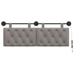 vidaXL Tête de lit suspendue Avec lumière LED Taupe Tissu
