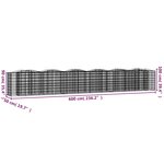 vidaXL Lit surélevé à gabions arqué 600x50x100 cm Fer galvanisé