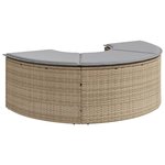 vidaXL Repose-pieds de jardin avec coussin beige résine tressée