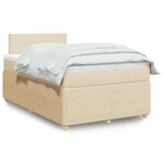 vidaXL Sommier à lattes de lit avec matelas Crème 120x200 cm Tissu