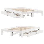 vidaXL Cadre de lit sans matelas blanc 135x190 cm bois de pin massif