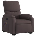 vidaXL Fauteuil inclinable de massage Marron foncé Tissu