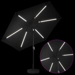 vidaXL Parasol de jardin avec lampes LED 300 x 300 cm Polyester Noir