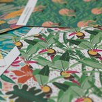 6 feuilles de papier imprimé tropical green - draeger paris