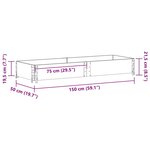 vidaXL Jardinière gris 150x50 cm bois massif de pin