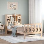 vidaXL Lit bibliothèque sans matelas 100x200 cm bois massif de pin