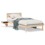 vidaXL Cadre de lit avec tables de chevet Marron 90 x 190 cm