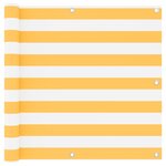 vidaXL Écran de balcon Blanc et jaune 90x400 cm Tissu Oxford
