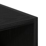 vidaXL Armoire en chêne noir - 30 x 50 x 200 cm  faite en bois solide.