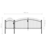 vidaXL Portail de jardin Acier 1 5 x 4 m Noir