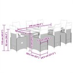 vidaXL Ensemble de bistro de jardin 9 Pièces coussins gris poly rotin