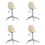 vidaXL Chaises pivotantes à manger lot de 4 Crème Tissu