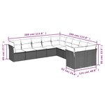 vidaXL Salon de jardin 10 Pièces avec coussins gris résine tressée
