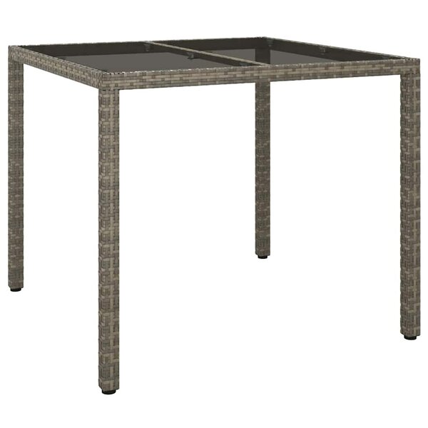 vidaXL Table de jardin pour repas Gris 90 x 90 x 75 cm Poly rotin