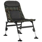 vidaXL Chaise de pêche avec pieds à boue réglables pliable camouflage