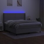 vidaXL Sommier à lattes de lit matelas LED Gris clair 180x200 cm Tissu