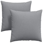 vidaXL Coussins de canapé 2 pc tissu Gris clair 80 x 80 cm